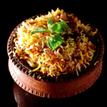 chicken biryani with aromatic basmati rice and tender chicken
