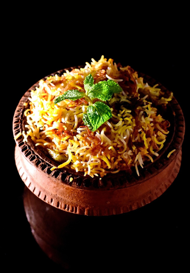 chicken biryani with aromatic basmati rice and tender chicken
